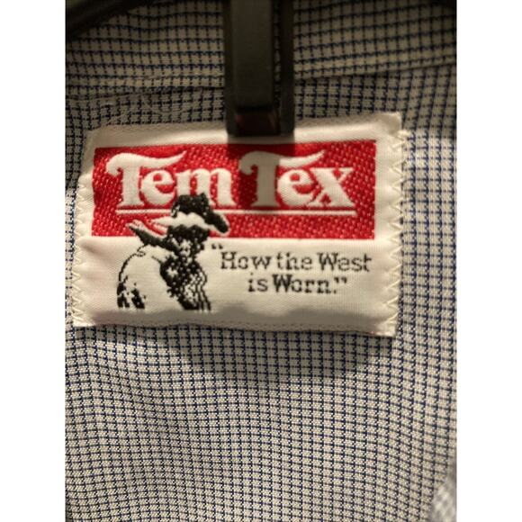 Tem Tex How The West is Worn USA Plaid Blue Western Snap Size 15.5” Neck - Picture 4 of 7